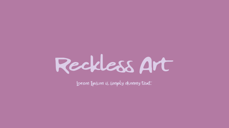 Reckless Art Font