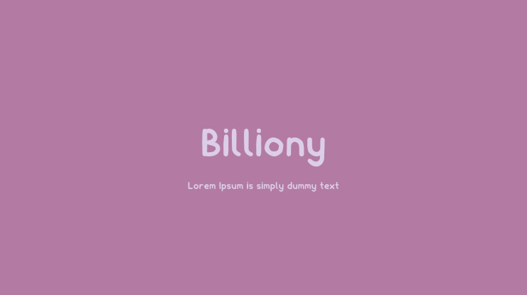 Billiony Font
