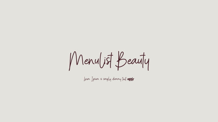 Menulist Beauty Font