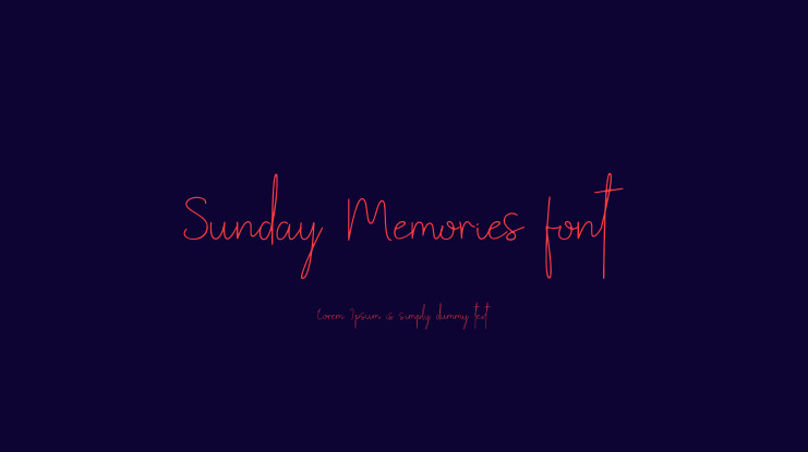 Sunday Memories font