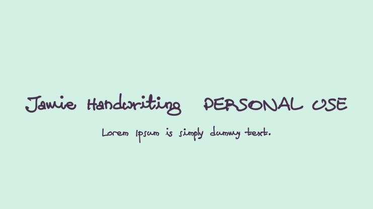 Jamie Handwriting  PERSONAL USE Font Family