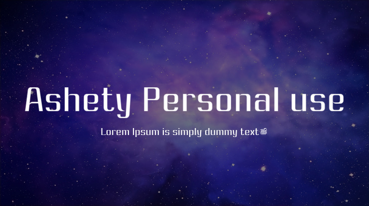 Ashety Personal use Font Family