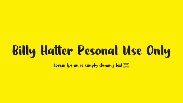 Billy Hatter Pesonal Use Only Font