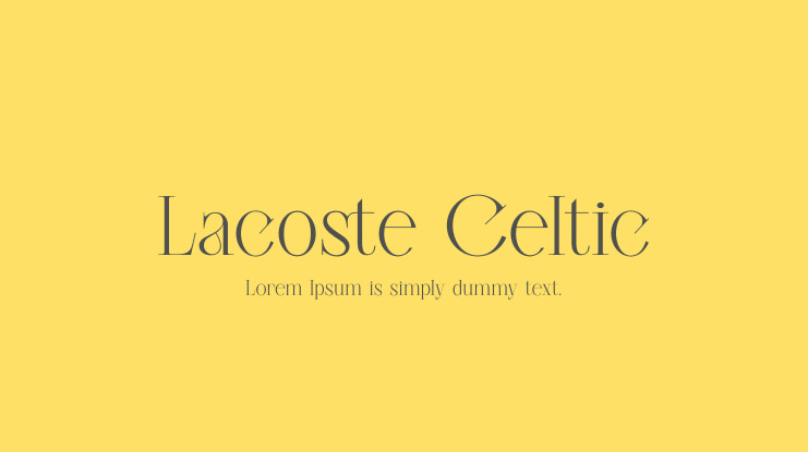 Lacoste Celtic Font