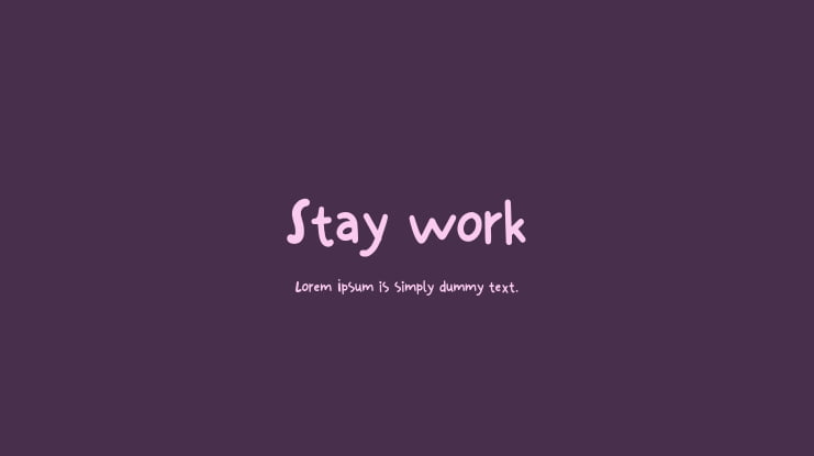 Stay work Font Family