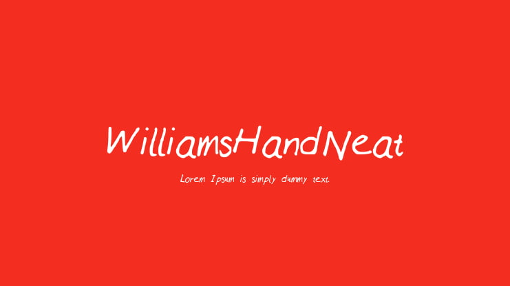 WilliamsHandNeat Font