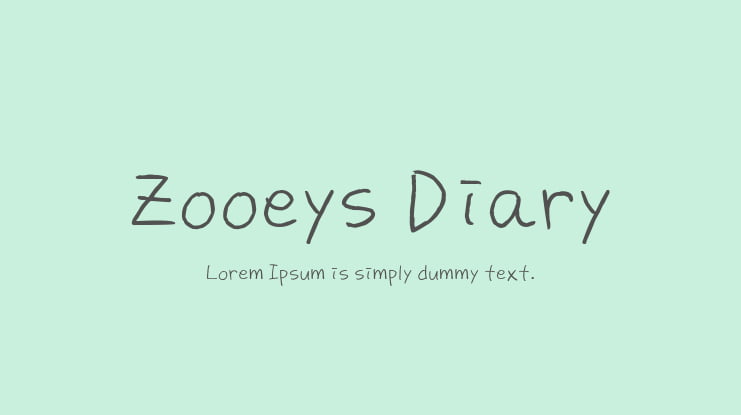 Zooeys Diary Font