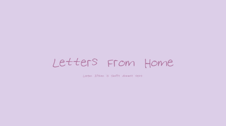Letters From Home Font