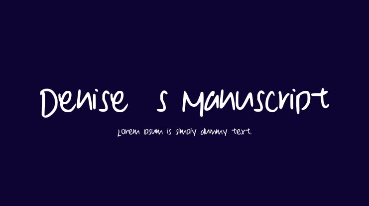 Denise__s_Manuscript Font
