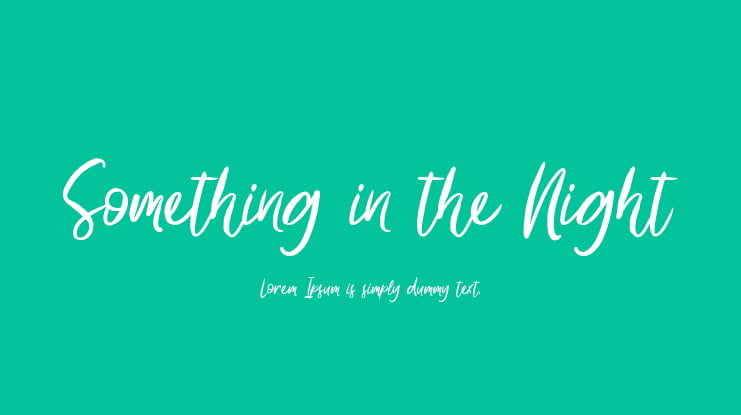 Something in the Night Font