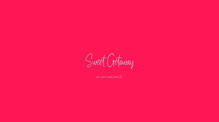 Sweet Getaway DEMO Font