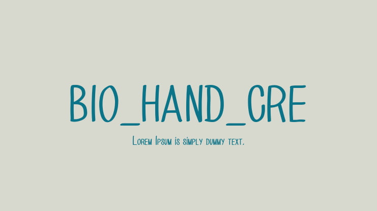 BIO_HAND_CRE Font