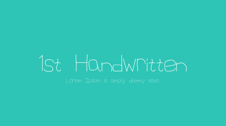 1st Handwritten Font