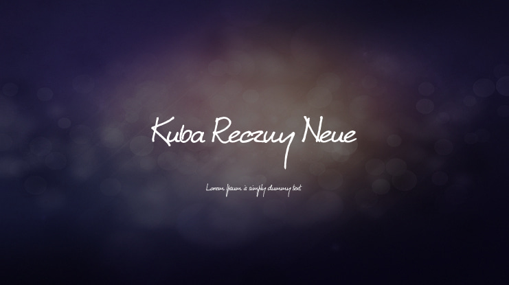 Kuba Reczny Neue Font