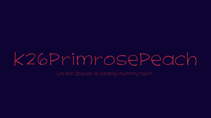 K26PrimrosePeach Font