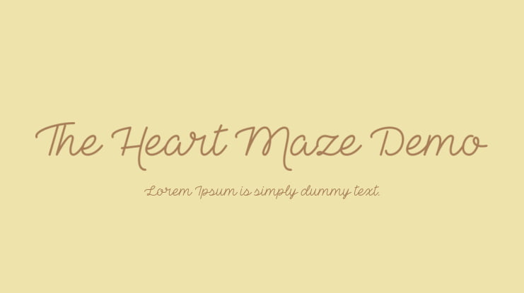 The Heart Maze Demo Font