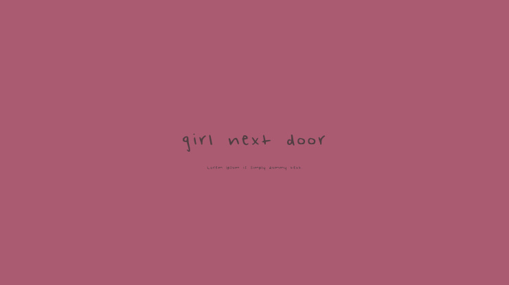 girl next door Font