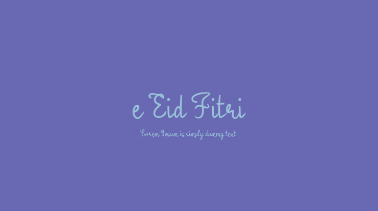e Eid Fitri Font