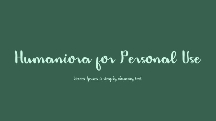 Humaniora for Personal Use Font