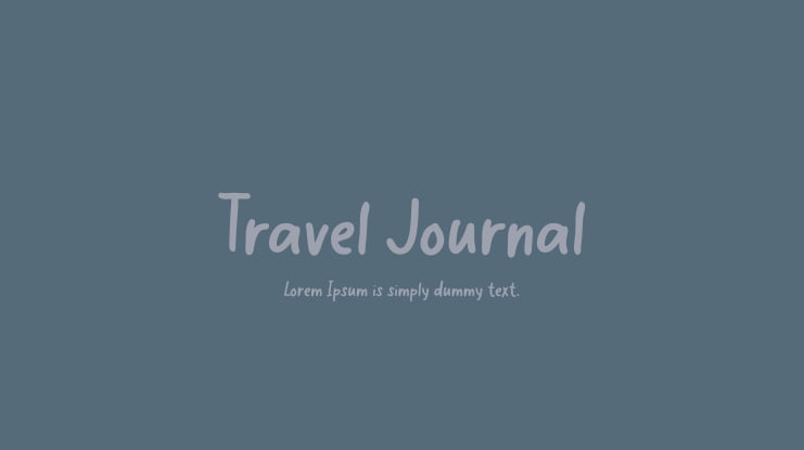 Travel Journal Font