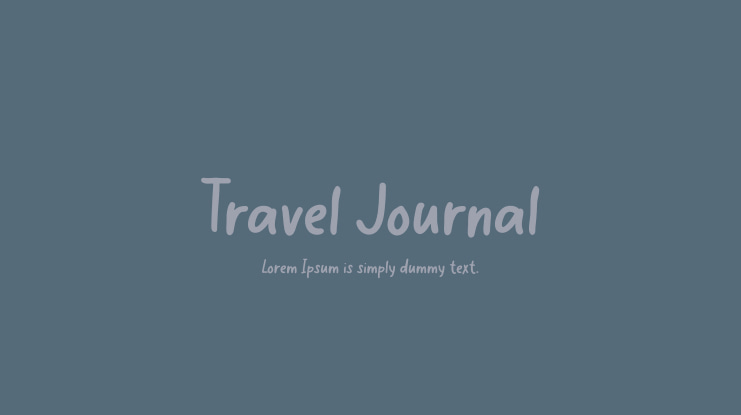 Travel Journal Font