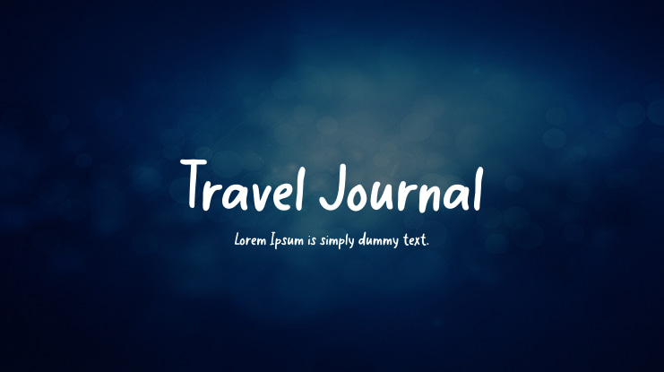 Travel Journal Font