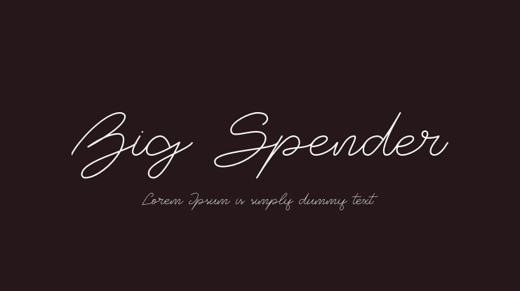 Big Spender Font