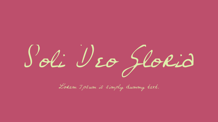 Soli Deo Gloria Font