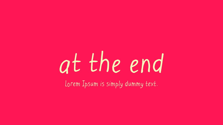 at the end Font