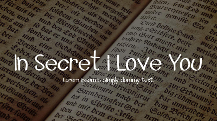 In Secret i Love You Font