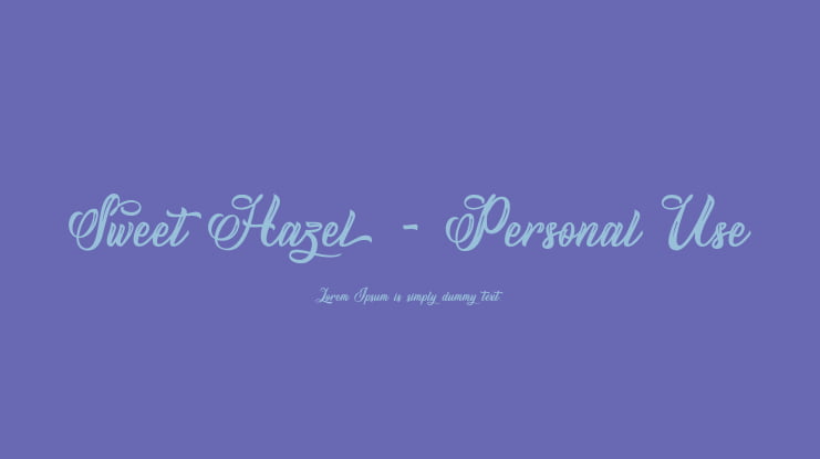 Sweet Hazel - Personal Use Font