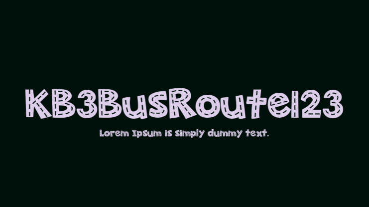 KB3BusRoute123 Font