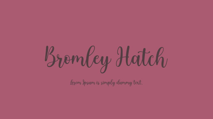 Bromley Hatch Font