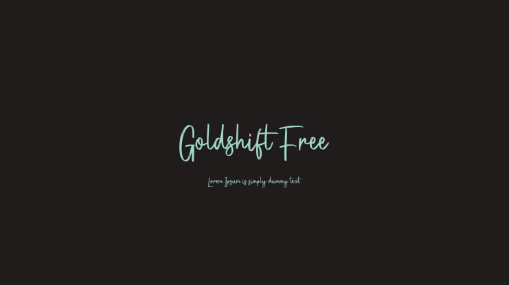 Goldshift Free Font