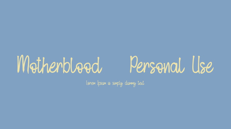 Motherblood - Personal Use Font