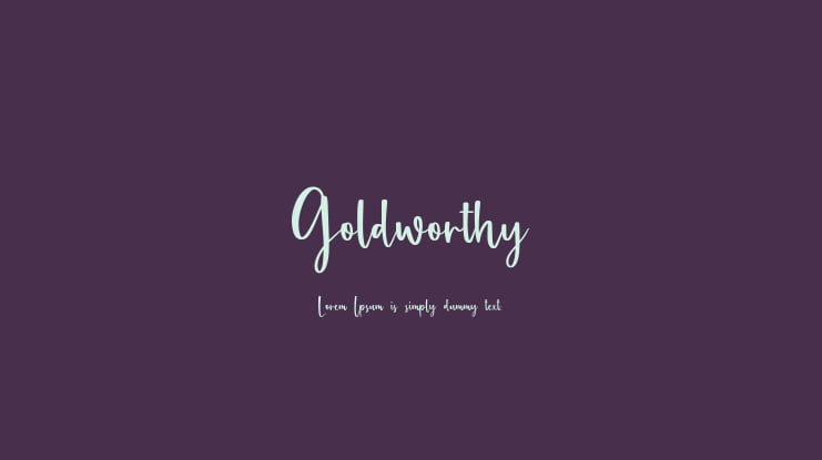 Goldworthy Font