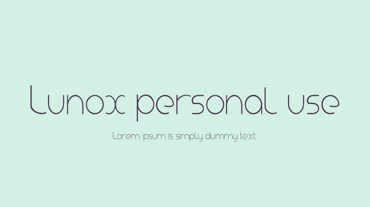 Lunox personal use Font