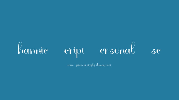 Rhannie Script Personal Use Font