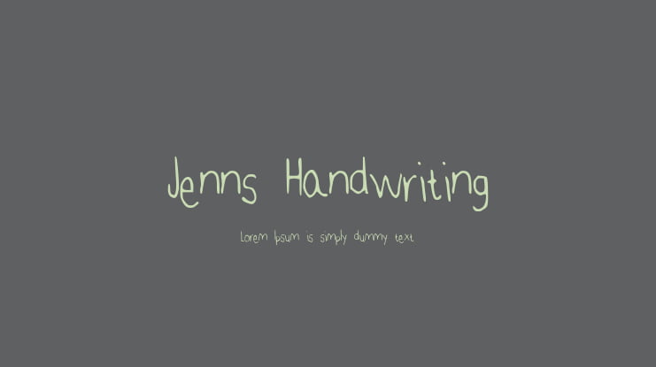 Jenns Handwriting Font