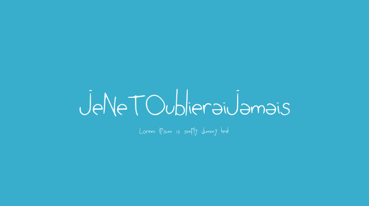 JeNeTOublieraiJamais Font