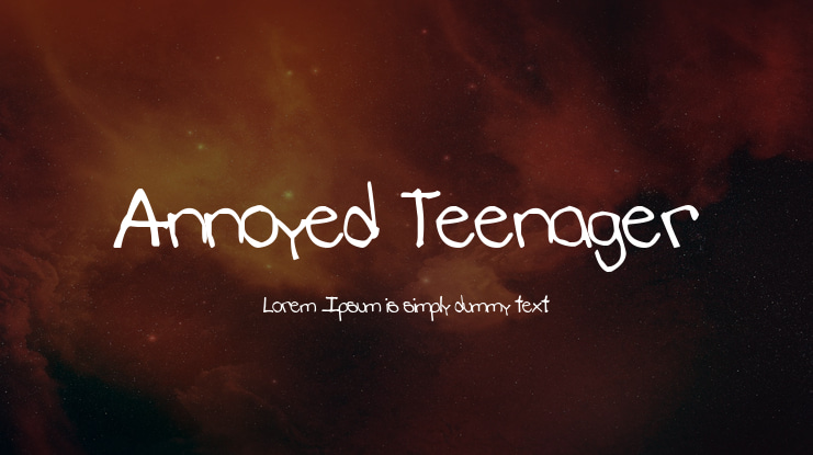 Annoyed Teenager Font
