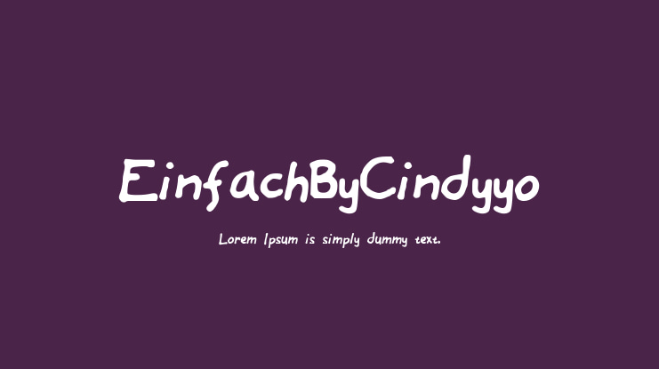 EinfachByCindyyo Font