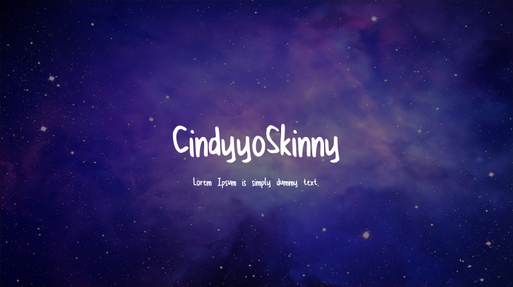 CindyyoSkinny Font