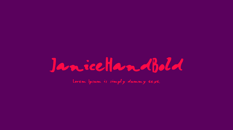 JaniceHandBold Font