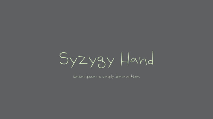 Syzygy Hand Font
