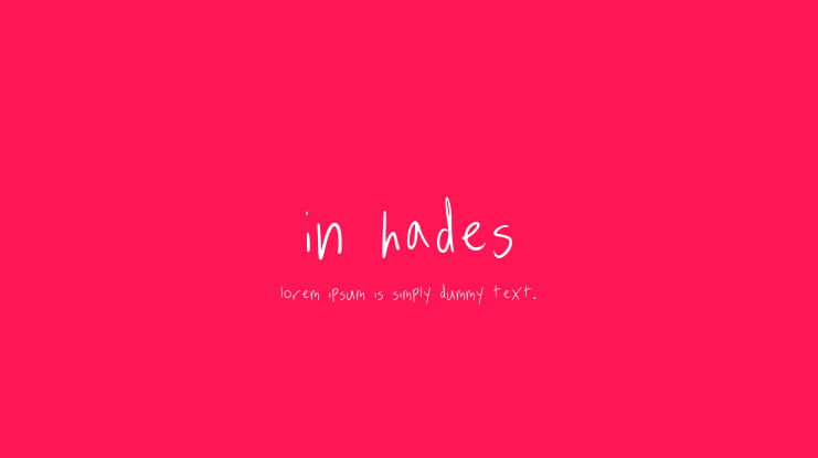 In Hades Font