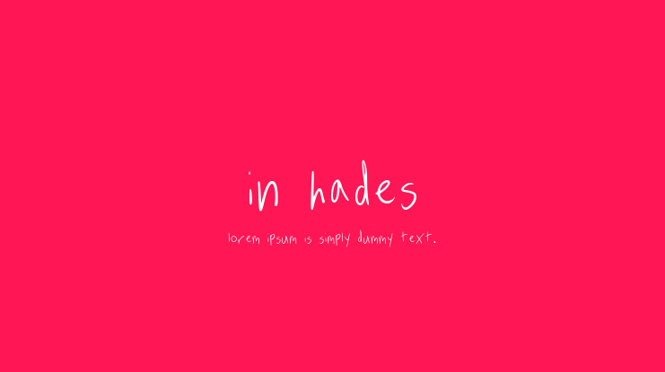 In Hades Font
