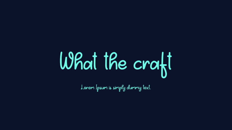 What the craft Font
