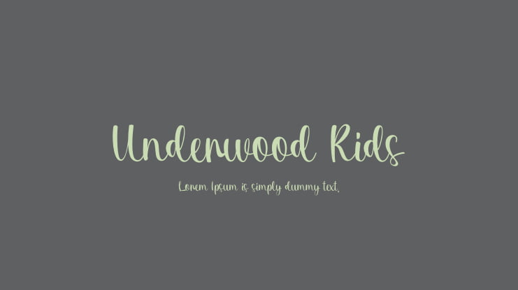 Underwood Kids Font