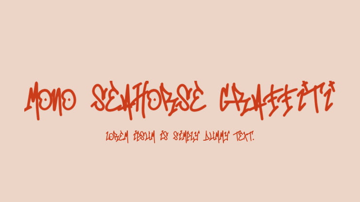 Mono Seahorse Graffiti Font